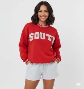 Sweat-shirt à capuche personnalisé brodé, col rond, en polyester et coton, molleton français, épais pour l'hiver, pour femme - Product Image 2