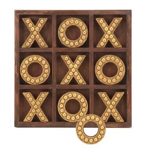 Jeu de société Tic Tac Toe en bois de haute qualité avec finition de qualité supérieure pour les enfants, les adultes et la famille, jeu de stratégie classique - Product Image 1