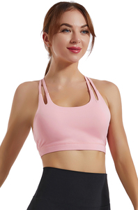 Soutien-gorge de yoga à col en U confortable et respirant pour femmes ensembles de sport anti-chocs évidés au dos personnalisé OEM - Product Image 2