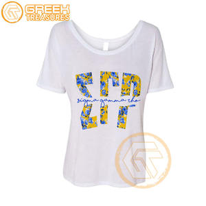 Camiseta de mujer Sigma Gamma Rho hecha a medida, ropa de hermandad, Jersey de algodón, camiseta transpirable de alta calidad, ropa griega para mujer - Product Image 1