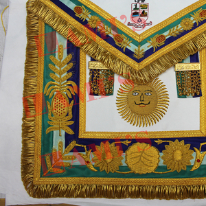 Hot Sale 2025 Handmade Embroidery Gold <b>Wire</b> Masonic Apron Wholesale Freemasons Regalia Apron - Product Image 3