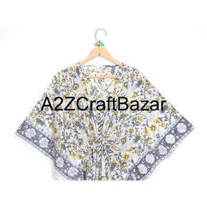 Vestido Casual Ligero, Ecológico, Lavable, de Algodón Puro, Cuello en V, Estilo Túnica Midi, con Borlas, Estampado Floral Bohemio, Manga Corta - Product Image 3