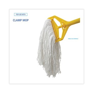 Boardwalk White Rayon Wet <b>Mop</b> Heads with Cut-End 12/Carton Rectangle <b>Triangle</b> Patterns Absorbent Cleaning Equipment with Handle - Product Image 3