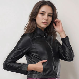Veste en cuir véritable personnalisée pour les femmes | Slim Fit Ladies Fashion Outerwear | Fournisseur OEM ODM - Product Image 3