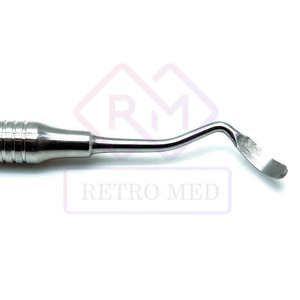 Raspador de hueso dental Injerto Hoja curva Implante quirúrgico de doble extremo Cirugía Curetaje Instrumentos de calidad de grado metálico - Product Image 2