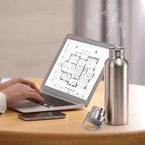 Bouteilles d'eau de sport en acier inoxydable 26O Z Bouteille d'eau en acier inoxydable 18/8 à paroi unique avec poignée - Product Image 5