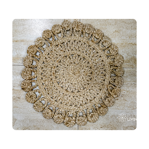 Napperons classiques en jute tressé de couleur naturelle faits à la main impression personnalisée vaisselle écologique durable table à manger maison - Product Image 3