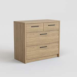 Modern 4-Drawer <b>Storage</b> <b>Chest</b>, Minimalist Wood Bedroom Organizer, Compact Cabinet for Home Furniture - Product Image 4