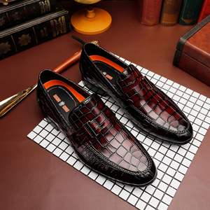 Robe marron, chaussures en cuir Oxford, chaussures en cuir de bureau pour hommes, chaussures en cuir véritable douces et respirantes - Product Image 2