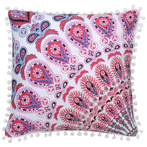 Funda de Cojín Mandala de Pavo Real 100% Algodón, Hermosa Funda Cuadrada con Diseño Floral Rosa para Sofá o Cama, de Proveedores Indios - Product Image 1