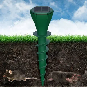 Newest Solar Sonic Sound Wave Vibration Rechargeable Outdoor Lawn Farm Garden Animal Deterrent Mice Mole Snake Repeller