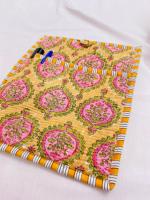 Étui de protection pour tablette, léger, matelassé, en pur coton, anti-poussière, écologique, antichoc, avec fermeture à bouton, style vintage, motif blocs