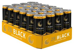 Boisson énergisante 28 Black Energy Drink 250ml saveur Açaï, Mangue, Kiwi, Cerise acidulée en canette pour la salle de sport, les fêtes et l'apport quotidien en caféine - Product Image 3