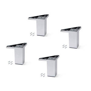 Set di 4 Alumix 1 gambe per mobili altezza 80 mm plastica in grigio metallizzato - Product Image 1