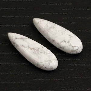 อัญมณีฮาวไลท์สีขาวธรรมชาติขนาด10X30มม. อัญมณีทรงหลวมปรับเทียบได้สำหรับทำเครื่องประดับลูกปัดฮาวไลท์ - Product Image 4