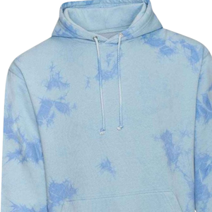 Elegante azul cielo Tie Dye Sudadera con capucha suave algodón polar pulóver Unisex Casual Streetwear invierno cálido moda sudaderas con capucha para la venta - Product Image 2