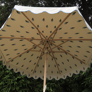 9 pies de tamaño grande Vintage Resort con flecos al aire libre terraza jardín sombra Patio sombrilla Vieira borde cenefa mercado jardín sombrillas - Product Image 1