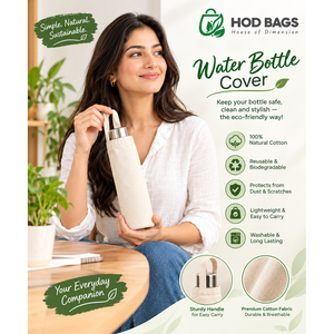 MOQ100 Sacs HOD personnalisés en toile pliables, légers et durables, avec poignée pour bouteille d'eau à ouverture supérieure |   Bouteille réutilisable écologique - Product Image 2