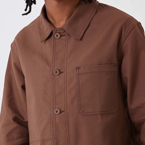Logo personnalisé homme col de chemise plaine doublé toile lourde poches cargo entraîneurs veste hommes concepteur travail hiver veste - Product Image 3