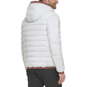 Novedades Chaquetas acolchadas blancas personalizadas para hombre Burbuja acolchada de moda con cremallera para el estilo de calle de invierno con logotipo frontal - Product Image 5