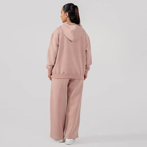 Women's Solid Embroidered Oversized Pullover Hoodie Joggers Set <b>2</b>-<b>Piece</b> Casual Tracksuit Winter Fleece Loungewear Streetwear - Product Image 3