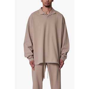 Heavy Weight Everyday L/S Polo Custom OEM Bulk Premium Alta calidad 100% Algodón Piqué Hombres Relajado Fit Polo Fabricante - Product Image 2