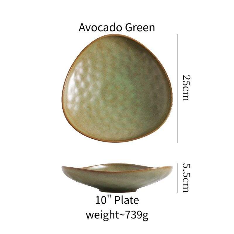 จานสามเหลี่ยม 10 นิ้ว (สีเขียวอะโวคาโด)