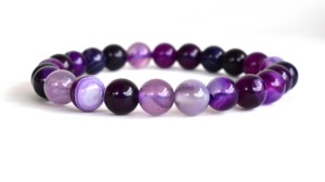 Hot Selling Polished Banded Agate Purple Natural <b>Healing</b> 8mm <b>Bracelet</b> for Meditation Jewelry - Product Image 3