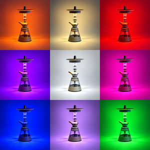 Lampe LED ronde rechargeable par USB avec écran, base en acrylique de 10,5 cm, éclairage multicolore pour la décoration de bars, hôtels et salons - Product Image 5