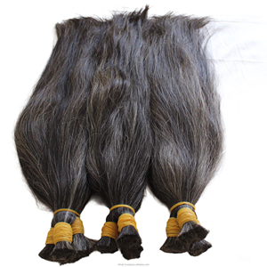 Magnifique extension de cheveux gris 100% naturels, super double drawn, Remy, trame simple, lot de mèches à tisser - Product Image 5