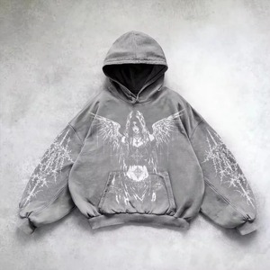Y2K อเมริกันใหม่เสื้อสวมหัวแบบลำลองทรงหลวมเสื้อมีฮู้ดแนวสตรีทฮิปฮอปขนแกะแบบย้อนยุคเสื้อฮู้ดแบบหนาสำหรับผู้ชายเสื้อกันหนาวแบบคู่รักเทรนด์โจ๊กเกอร์ - Product Image 1