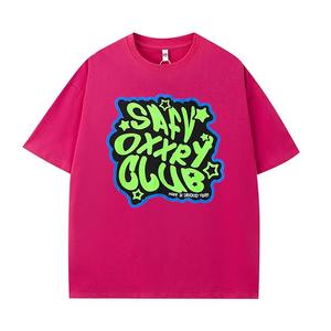 Comprar al por mayor OEM personalizado serigrafiado Camiseta 100% algodón 300 gramos manga corta suelta cuello redondo Casual alfabeto - Product Image 1