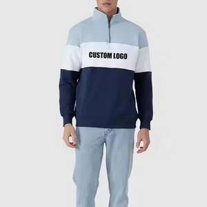 Jersey de lana de algodón personalizado OEM Jersey 1/4 cuartos media cremallera sudadera para hombres con bordado 3D estilo de temporada de invierno - Product Image 1