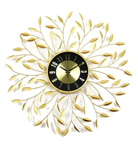 Customized High Quality Leaf Design Metal <b>Wall</b> <b>Clock</b> New Trendy Trendy Hanging <b>Wall</b> <b>Clock</b> Quartz Iron Needle Display Number - Product Image 2