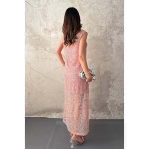 Elisa Fashion Woman Pink Sequin <b>Loose</b> <b>Dress</b> - Product Image 5