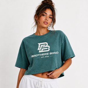 เสื้อยืดครอปทรงโอเวอร์ไซส์สไตล์วินเทจ ลวดลายกราฟิก ผ้าฝ้ายฟอกสี แขนสั้น สตรีทแวร์ แฟชั่นลำลอง สำหรับฤดูร้อน - Product Image 6