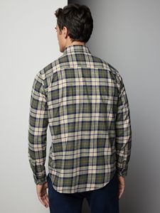 Chemise en flanelle pour homme, boutonnée, coupe classique, manches longues, chemise en flanelle à carreaux décontractée - Product Image 4