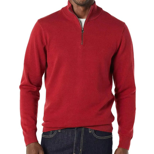 Haute qualité 100% coton hommes quart Zip pull sweat confortable professionnel fait sweats à capuche quantité minimale de commande bas professionnel fait - Product Image 1