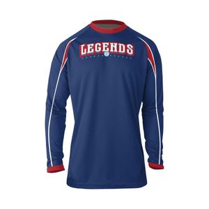 เสื้อยืดแบตมินตันแขนยาวสำหรับผู้ชายเสื้อยืดพิมพ์ซับลิเมชันแขนยาว - Product Image 3