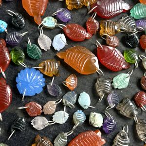 Colgante de Piedra Preciosa Tallada a Mano, Chapado en Oro, Plata 925, Colgante de Piedra Natural Tallada en Forma de Pez, Dijes de Joyería al por Mayor, 10MM -35MM - Product Image 5