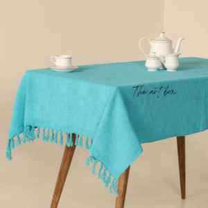 Mantel de algodón liso flameado, mantel Premium hecho de material natural - Product Image 6