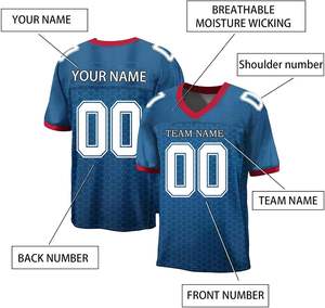 OEM Sublimation Custom <b>Retro</b> Mesh American <b>Football</b> Jersey for Youth Teams Breathable Quick Dry Fabric Youth Sports Uniform - Product Image 3