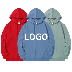 เสื้อฮู้ดผู้ชายปักโลโก้ตามสั่ง เสื้อฮู้ดเรียบง่าย สไตล์ลำลอง เสื้อฮู้ดโอเวอร์ไซส์สำหรับฤดูหนาว - Product Image 1