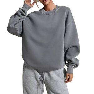 Service ODM Sweat-shirts pour femmes grande taille 100% coton de haute qualité, design streetwear personnalisé, logo frontal, col rond décontracté, hiver - Product Image 1