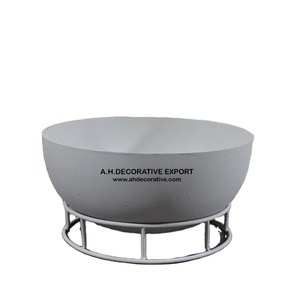 Cuenco gris Mate con recubrimiento de polvo, tazón de Metal de alta calidad para fruta, decoración del hogar - Product Image 1