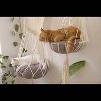 Hamac suspendu confortable et moderne pour chat, motif personnalisé, tissé à la main, en polyester/coton, pour intérieur, fenêtre en baie, lit ou niche