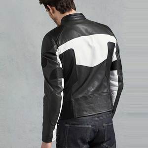 Ropa al aire libre Envío rápido Chaqueta de cuero de moda para hombres Material de cuero puro personalizado Chaqueta de motorista para hombres de peso pesado - Product Image 3