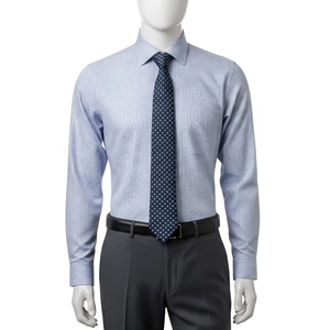 ชุดเดรสผ้าโพลีเอสเตอร์สำหรับผู้ชาย, ชุดเดรสผ้าฝ้ายผสมผ้าโพลีเอสเตอร์แขนยาวเสื้อทำงานเข้ารูปเสื้อทำงานลำลองมีกระดุมสำหรับธุรกิจ - Product Image 1