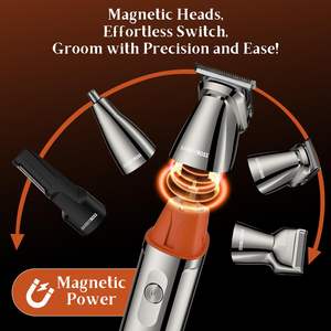 Tondeuse Électrique 5-en-1 pour Homme : Tondeuse à Cheveux, Tondeuse à Barbe, Rasoir de Précision et Tondeuse Nez - Kit de Toilettage - Product Image 5