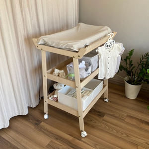 Houten Luier Verschoontafel Verpleegstation Wielen Opslag Badkamer Meubilair <span class=keywords><strong>Baby</strong></span> Verschoontafel - Product Image 2